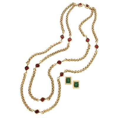 Lot 467 - Chanel Double Strand Sautoir and Pair of...