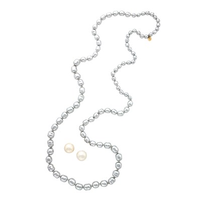 Lot 469 - Chanel Faux Pearl Graduated Sautoir and Pair...