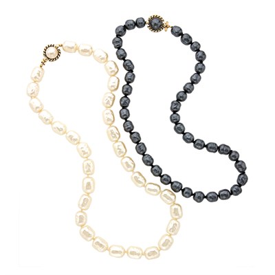 Lot 471 - Two Chanel Faux Baroque Pearl Opera Length...