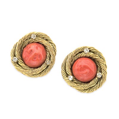 Lot 489 - Chanel Three-Ring Earrings 1984 Gold-tone...