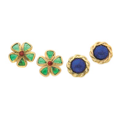 Lot 506 - Two Pairs of Chanel Earrings 1980s Comprising...