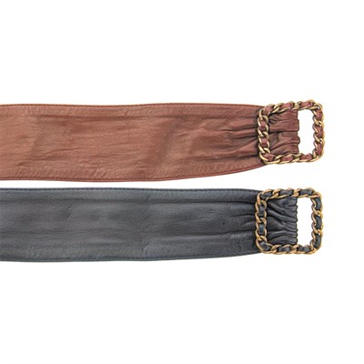Lot 508 - Two Chanel Leather Belts 1986 Black or...