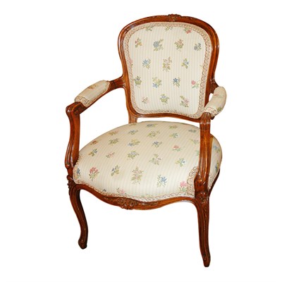 Lot 276 - Louis XV Style Fruitwood Fauteuil