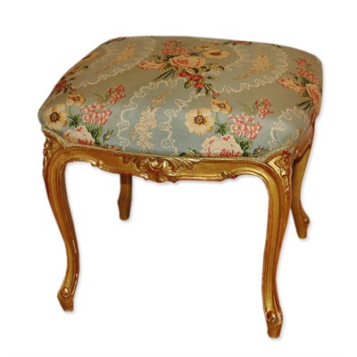 Lot 397 - Louis XV Style Gilt-Wood Stool Height 18...