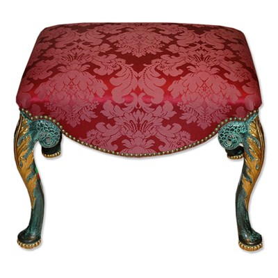 Lot 208 - Rococo Style Gilt and Green Painted Stool...