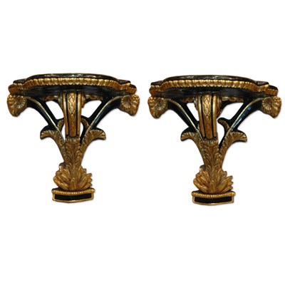 Lot 410 - Pair of Neoclassical Style Gilt and Black...