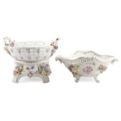 Lot 256 - Two Dresden Floral Decorated Porcelain...