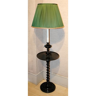 Lot 221 - Georgian Style Black Painted Floor Lamp Height...
