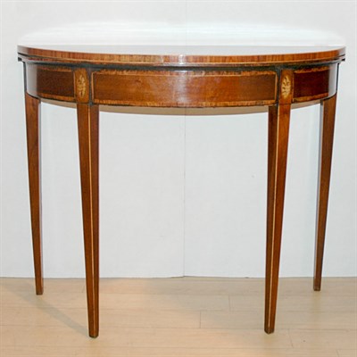 Lot 304 - George III Rosewood Banded Marquetry Inlaid...