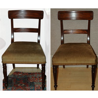 Lot 487 - Set of Seven Regency Mahogany Dining Chairs...
