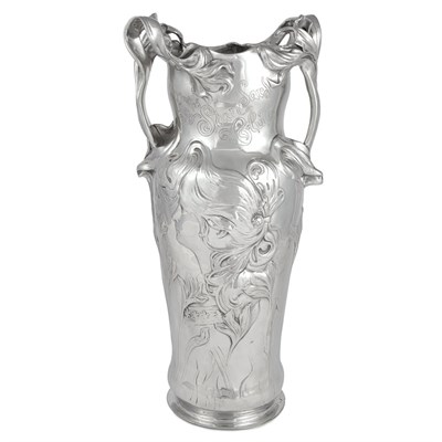 Lot 367 - F.X. Dautzenberg Art Nouveau Polished Pewter...