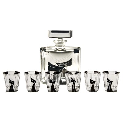 Lot 415 - Unsigned Czechoslovakian Art Deco Engraved and...