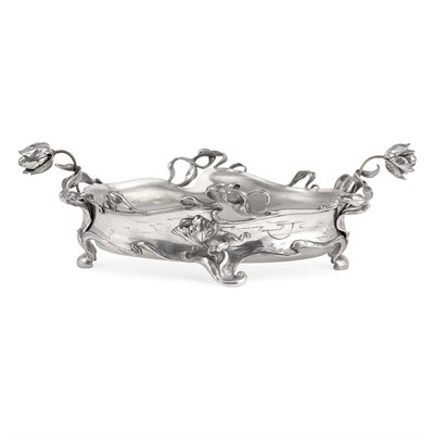 Lot 196 - WMF Silver Plate and Glass Two-Handled Footed...