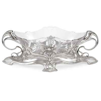 Lot 188 - WMF Silver Plate and Glass Two-Handled Footed...