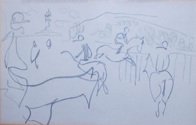 Lot 33 - Attributed to Raoul Dufy At the Races Pencil...