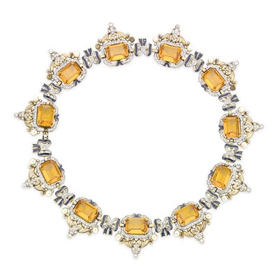 Lot 107 - Trifari Choker Circa 1940 Gold and silver-tone...