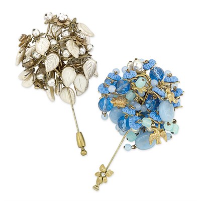 Lot 109 - Two Miriam Haskell Style Stickpins Circa 1940...