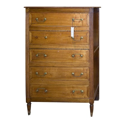 Lot 402 - Louis XVI Style Mahogany Tall Chest of Drawers...