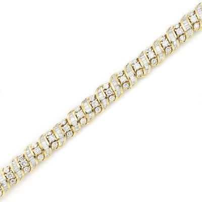 Lot 518 - Gold and Diamond Bracelet
