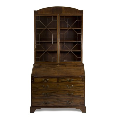 Lot 347 - Late George III Mahogany Bureau Bookcase...