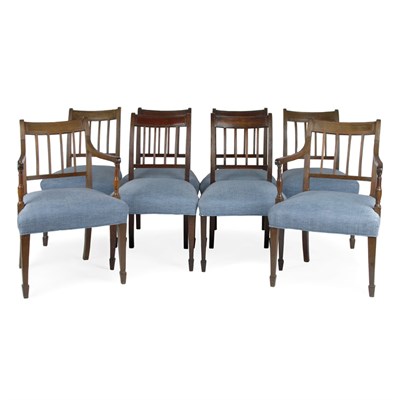 Lot 456 - Set of Eight George III Mahogany Dining Chairs...