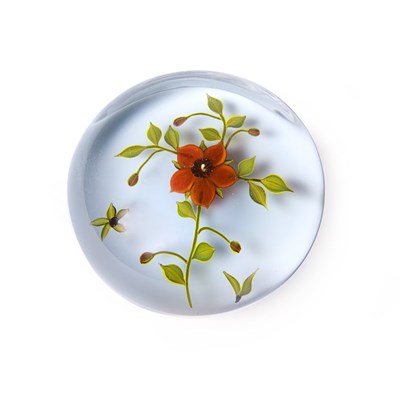 Lot 299 - Paul Stankard Glass Botanical Paperweight With...