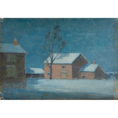 Lot 8 - Manner of Walter Baum Houses at Twilight Oil...