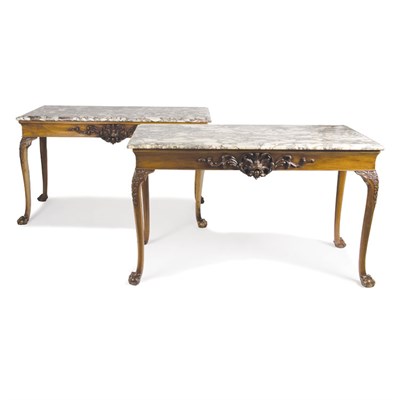 Lot 229 - Pair of George II Mahogany Consoles One 18th...