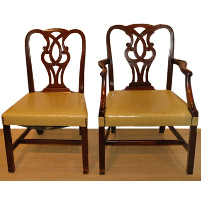 Lot 229 - Set of Eight George III Style Dining Chairs...