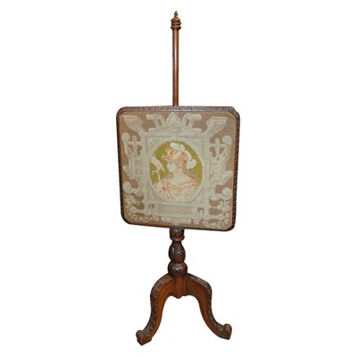 Lot 416 - Victorian Needlework Mahogany Pole Screen...