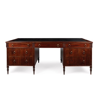 Lot 285 - Louis XVI Style Carved Mahogany Desk The...