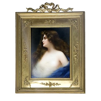 Lot 497 - Gilt-Metal Framed Continental Painted...