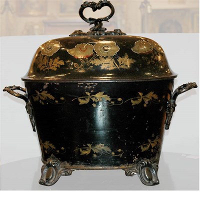 Lot 582 - Victorian Tole Coal Hod 19th Century The domed...