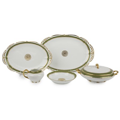 Lot 228 - Haviland Limoges Green and Gilt Decorated...