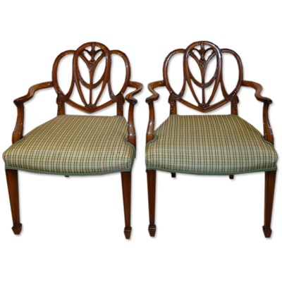 Lot 245 - Set of Eight Georgian Style Mahogany Dining...