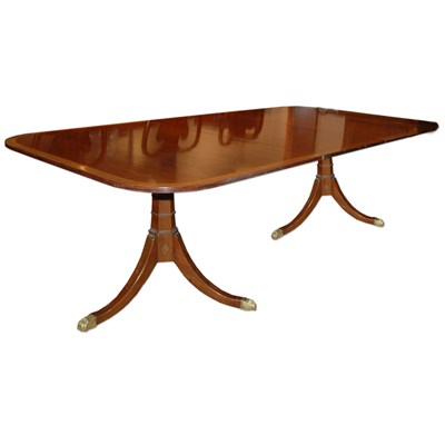 Lot 164 - George III Style Banded Mahogany Dining Table...