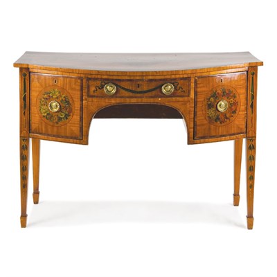 Lot 581 - Edwardian Rosewood Banded Painted Satinwood...
