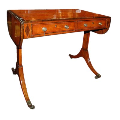 Lot 492 - Regency Rosewood Banded Satinwood Sofa Table...