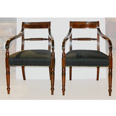 Lot 477 - Set of Eight Regency Mahogany Dining Chairs...