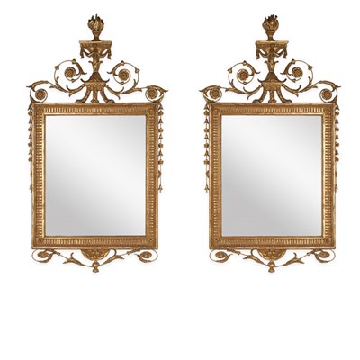 Lot 311 - Pair of George III Gilt-Wood Mirrors Late 18th...