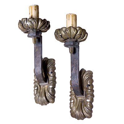 Lot 468 - Pair of E.F. Caldwell Gilt-Bronze Single-Light...