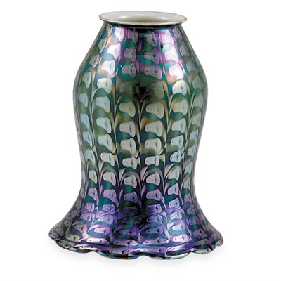 Lot 308 - Quezal Glass Shade Of bell form, with a...