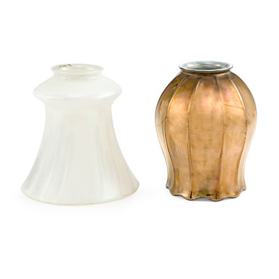 Lot 310 - Quezal Glass Shade Of flared bell form, in...