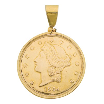 Lot 451 - U.S. $20 Gold Coin Pendant-Watch, Cartier, Corum