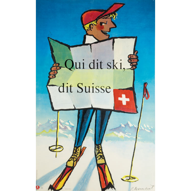 Lot 349 - Pierre Monnerat (b. 1917) QUI DIT SKI, DIT...