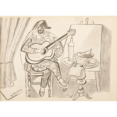 Lot 60 - Gino Severini Italian, 1883-1966 Arlequin...
