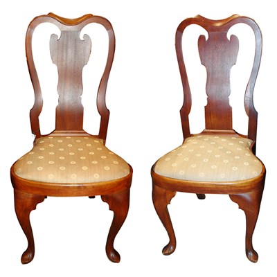 Lot 265 - Pair of Queen Anne Style Mahogany Side Chairs