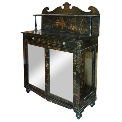Lot 383 - Regency Style Chinoiserie Decorated Black...