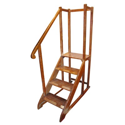 Lot 183 - Victorian Style Walnut Library Steps Height 66...