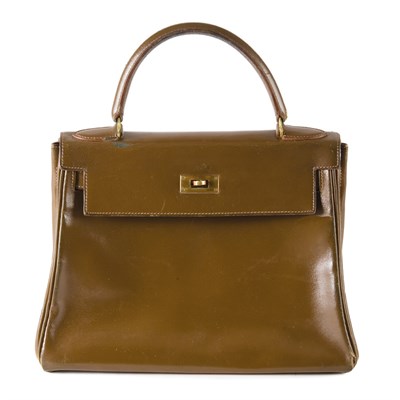 Lot 258 - Hermes Brown Calf Kelly Bag With gold plated...